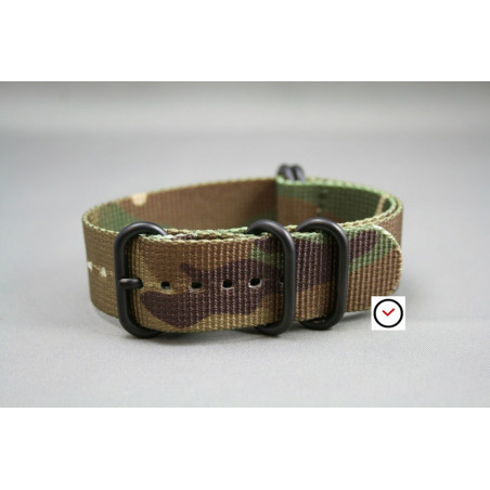 Pvd Nato Zulu Strap Camouflage Brown Army Green Sandy Beige