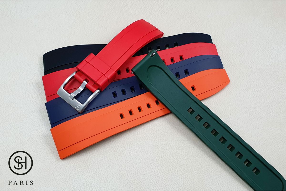 Orange Sports SELECT-HEURE FKM rubber watch strap, quick release spring bars (interchangeable)