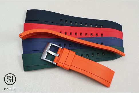 Orange Sports SELECT-HEURE FKM rubber watch strap, quick release spring bars (interchangeable)