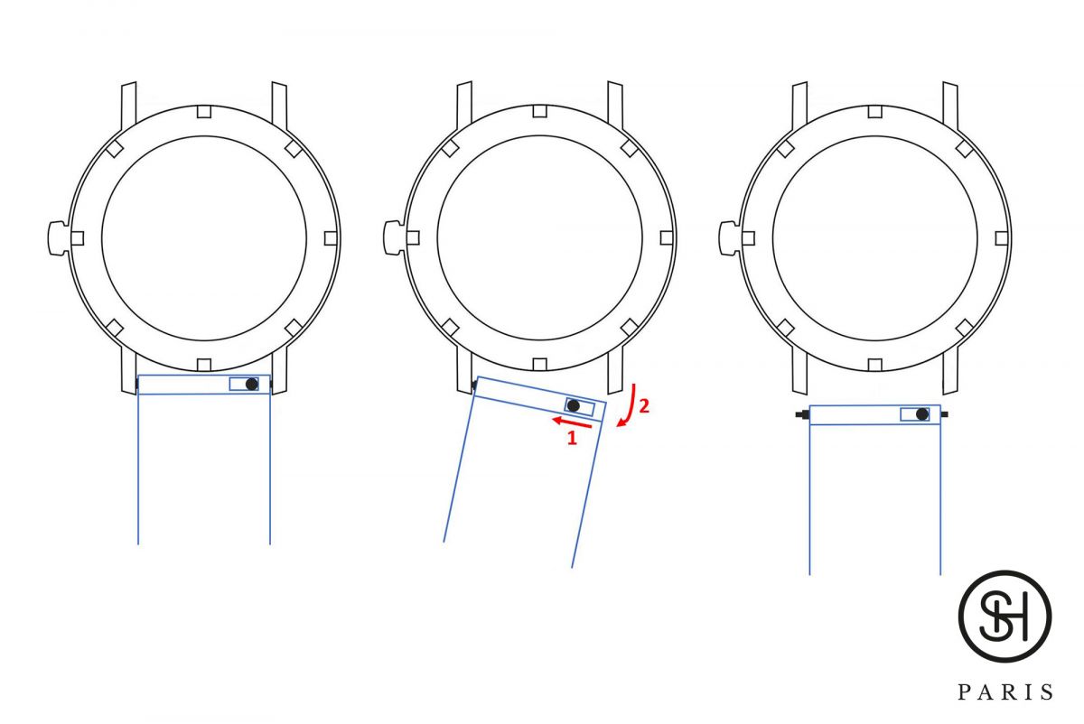 Black Daytona SELECT-HEURE FKM rubber watch strap, quick release spring bars (interchangeable)