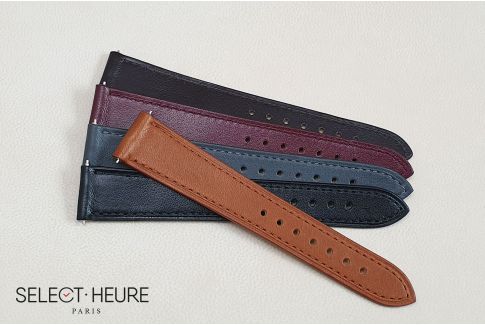 Black Pure SELECT-HEURE women leather watch strap, quick release spring bars