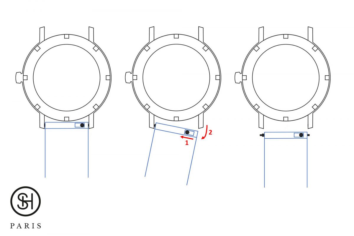 White Racing SELECT-HEURE FKM rubber watch strap (a.k.a. "Tropic"), quick release spring bars (interchangeable)