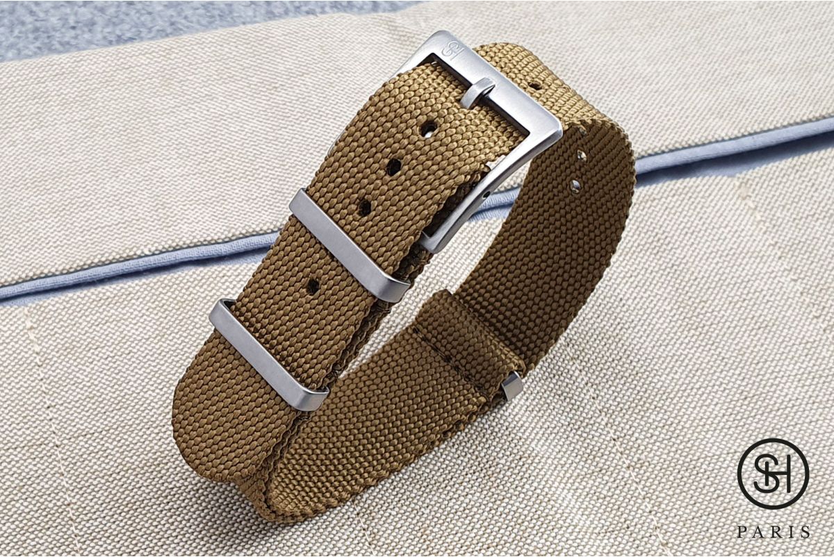 Brown Canvas SELECT HEURE NATO nylon watch strap