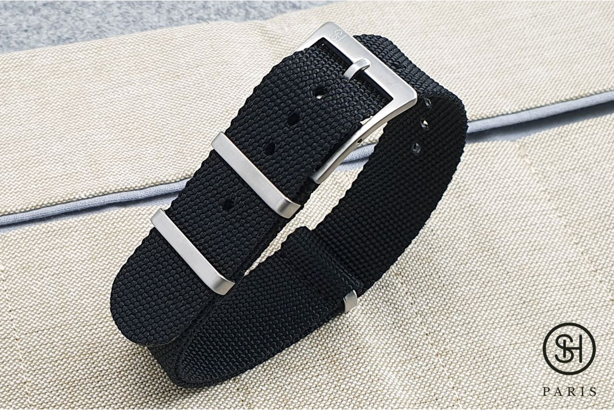 Black Canvas nylon SELECT-HEURE NATO watch strap