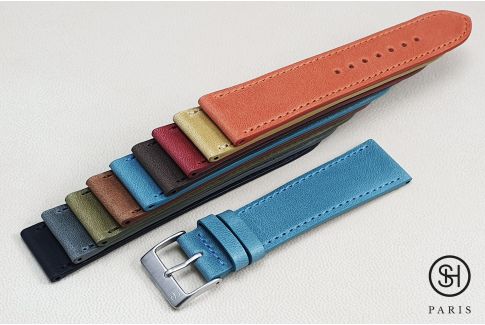 Mat Black Italian leather SELECT-HEURE Essential watch strap