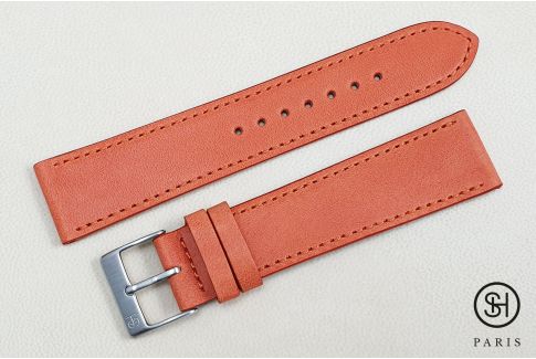 Bracelet montre Essentiel SELECT-HEURE en cuir italien Orange Tangerine