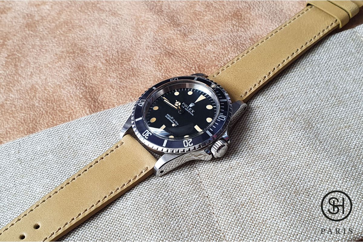 Honey Italian leather SELECT-HEURE Essential watch strap