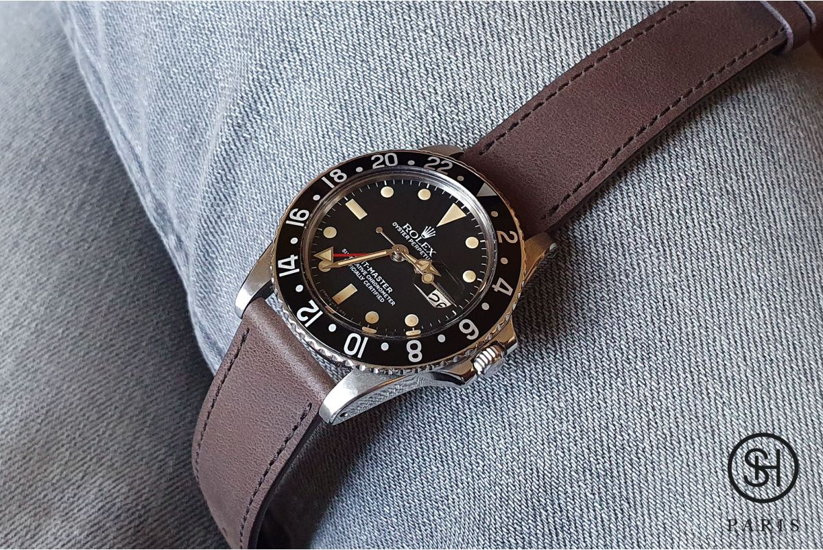 Dark Brown Italian leather SELECT-HEURE Essential watch strap