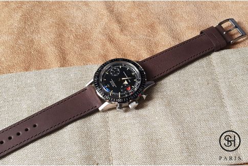 Dark Brown Italian leather SELECT-HEURE Essential watch strap