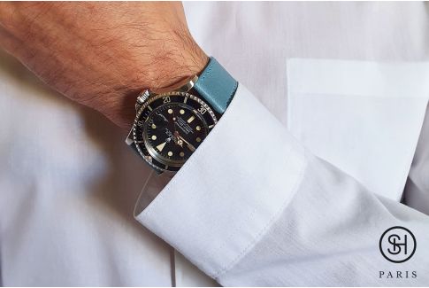 Pastel Blue Italian leather SELECT-HEURE Essential watch strap