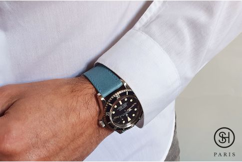 Pastel Blue Italian leather SELECT-HEURE Essential watch strap