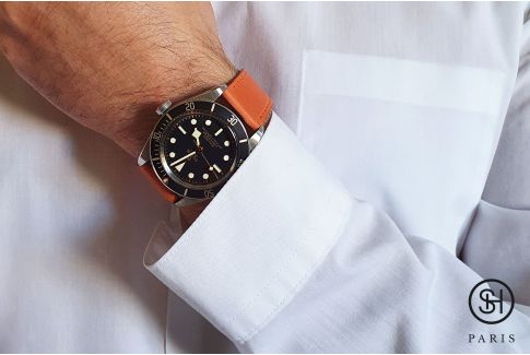 Tangerine Orange Italian leather SELECT-HEURE Essential watch strap