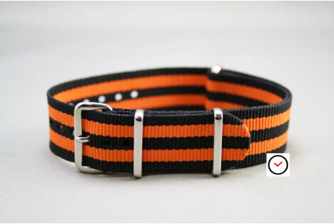 Black Orange James Bond G10 NATO strap (nylon)