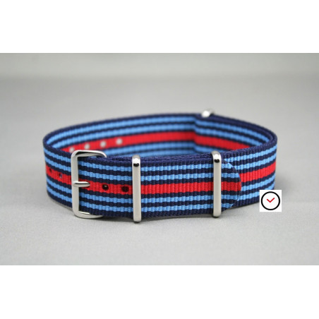 Martini Racing NATO watch strap - Navy Blue, Light Blue and Red