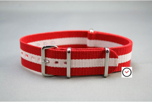Red White G10 NATO strap (nylon)