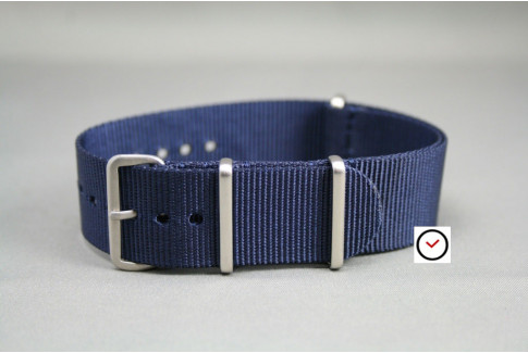 Night Blue G10 NATO strap, brushed buckle and loops