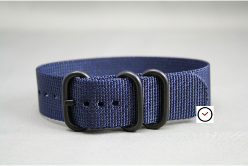 Night Blue ZULU nylon strap, PVD buckle and loops (black)