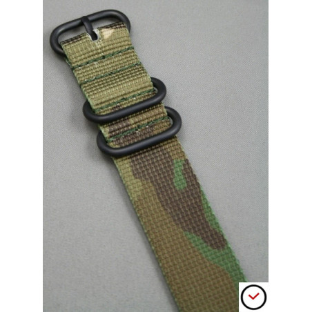 PVD ZULU (RHINO) watch strap Camouflage, thick & resistant fabric