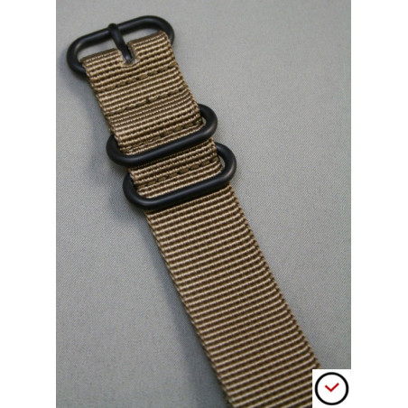 NATO ZULU watch strap, thick nylon, Bronze Brown