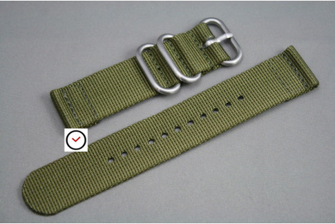 Olive Green 2 pieces ZULU strap (highly resistant fabric)