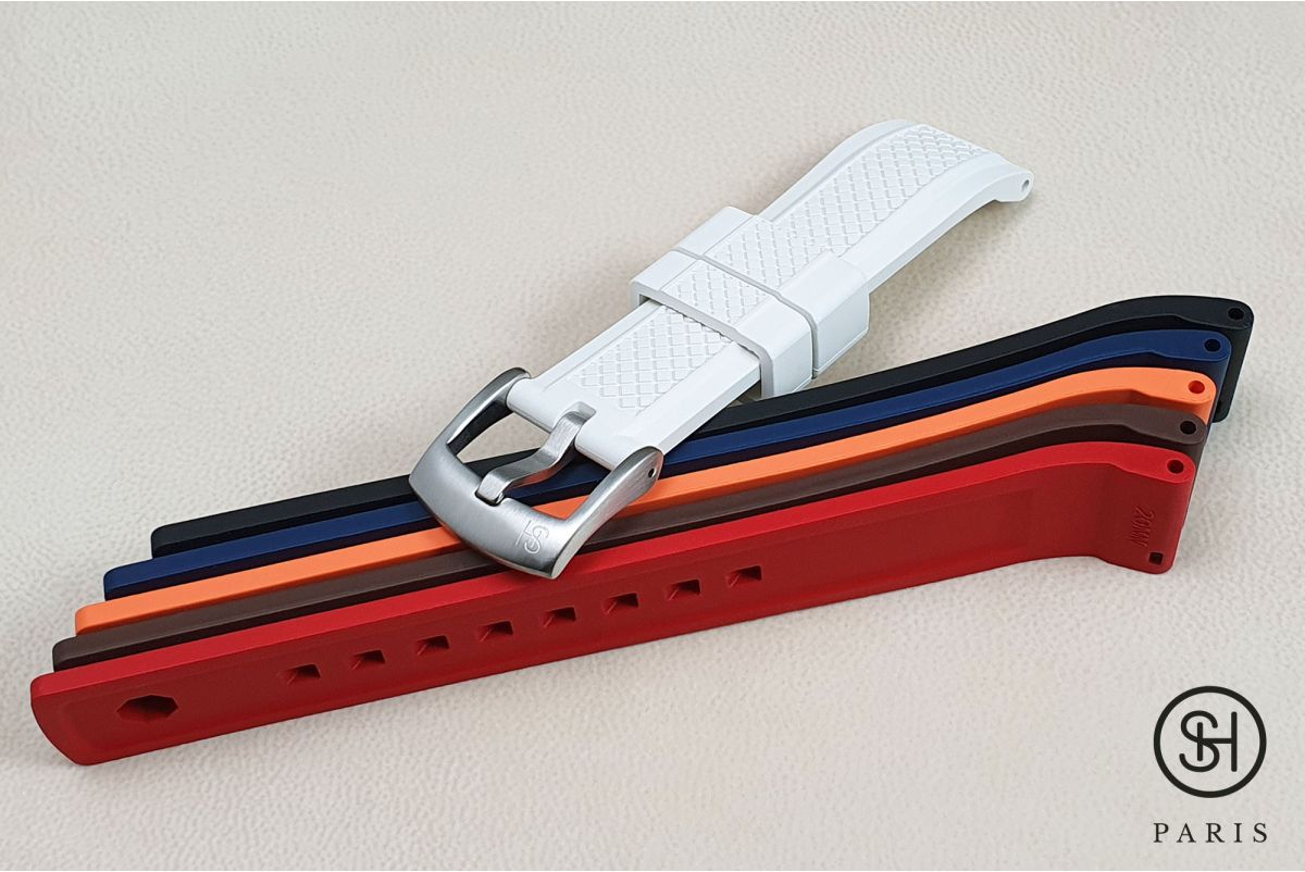 Black Daytona SELECT-HEURE FKM rubber watch strap, quick release spring bars (interchangeable)