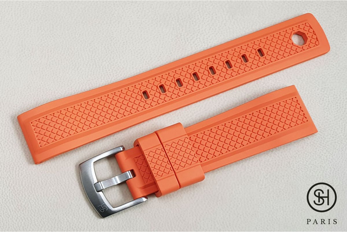 Bracelet montre caoutchouc FKM SELECT-HEURE Daytona Orange, montage pompes rapides (interchangeable)