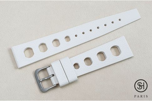 Bracelet montre caoutchouc FKM SELECT-HEURE Racing Blanc (dit aussi "Tropic"), montage pompes rapides (interchangeable)