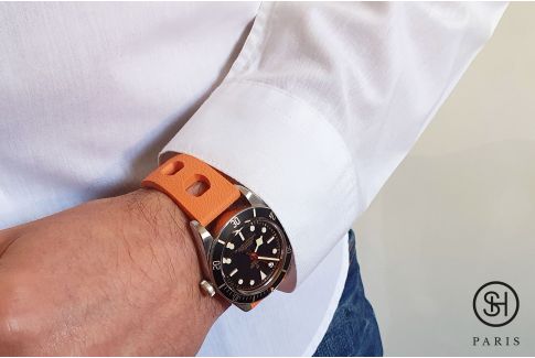 Orange Racing SELECT-HEURE FKM rubber watch strap (a.k.a. "Tropic"), quick release spring bars (interchangeable)