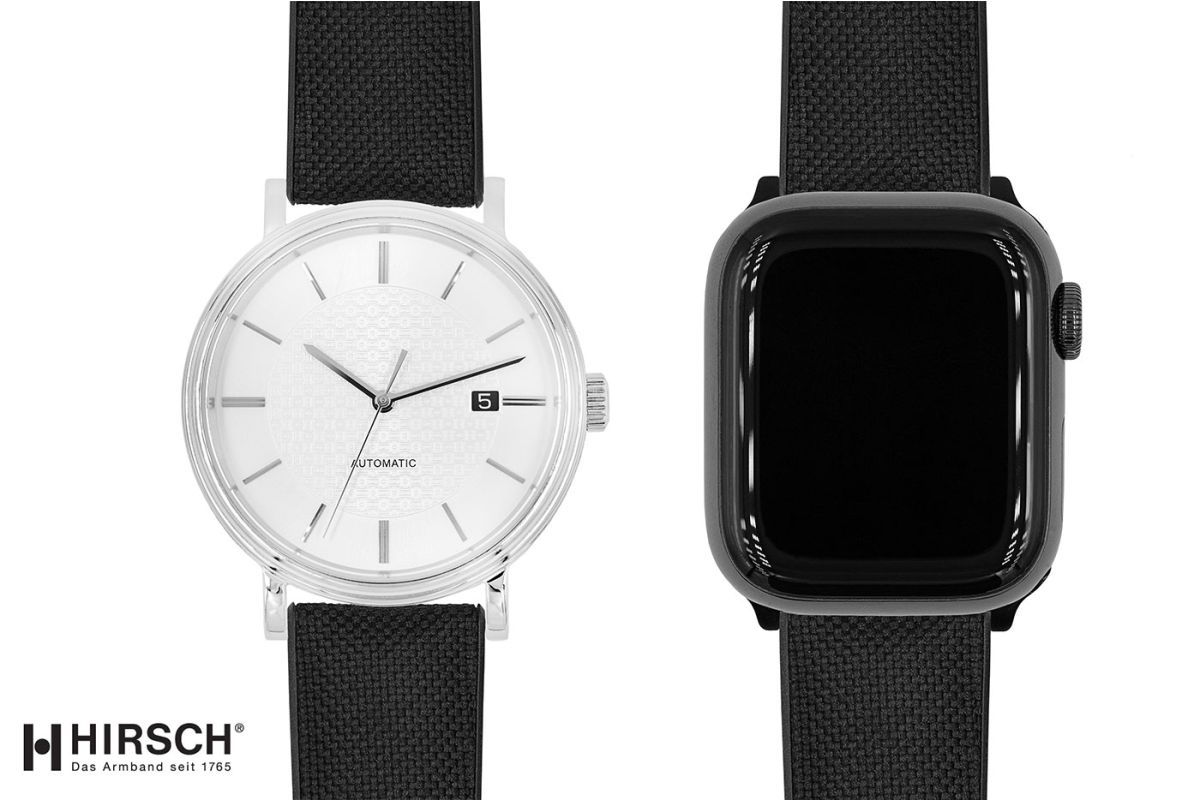 Black recycled canvas NEW Arne HIRSCH watch bracelet (waterproof)