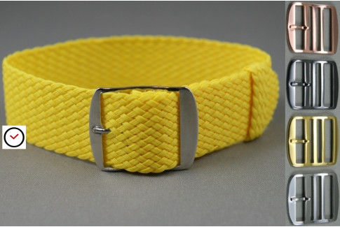 Yellow braided Perlon watch strap