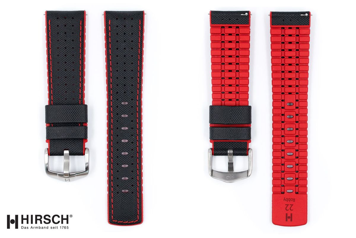 Black Red Robby HIRSCH watch bracelet (waterproof)