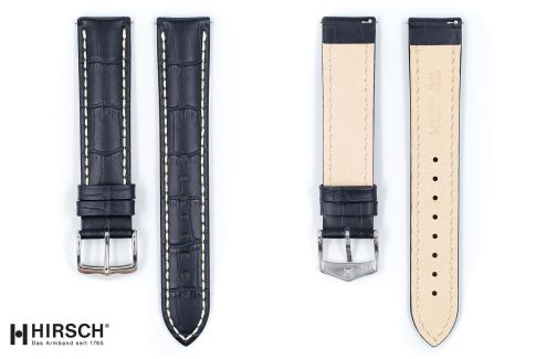 Blue Modena HIRSCH watch bracelet, Italian calfskin