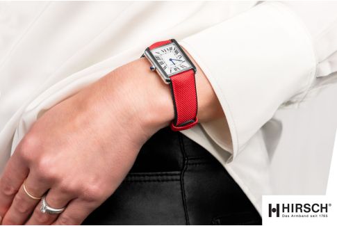 Red recycled canvas NEW Arne HIRSCH watch bracelet (waterproof)