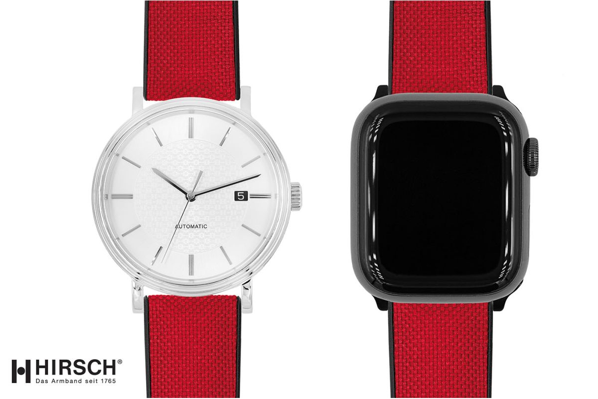 Red recycled canvas NEW Arne HIRSCH watch bracelet (waterproof)