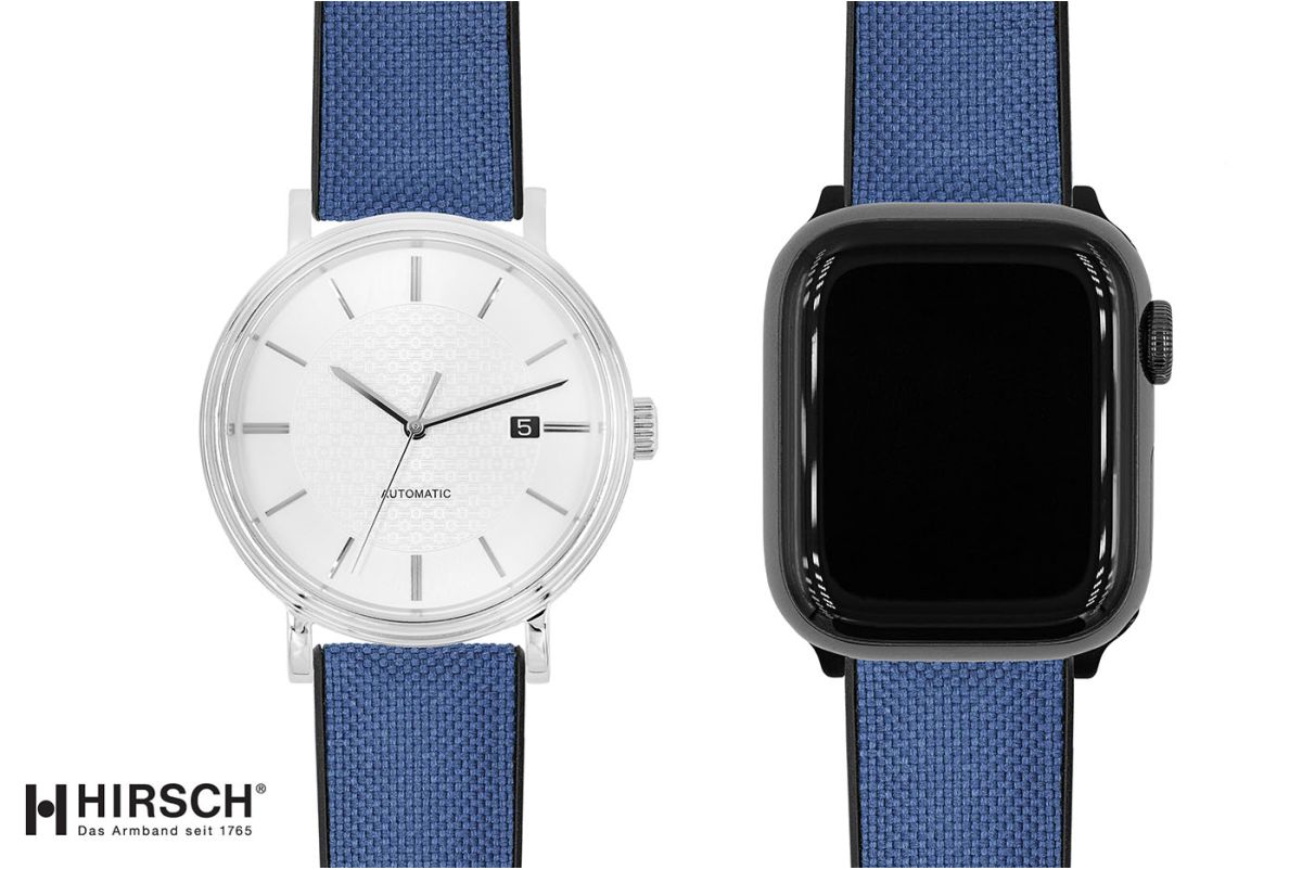 Blue recycled canvas NEW Arne HIRSCH watch bracelet (waterproof)