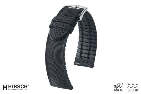 Black recycled canvas NEW Arne HIRSCH watch bracelet (waterproof)