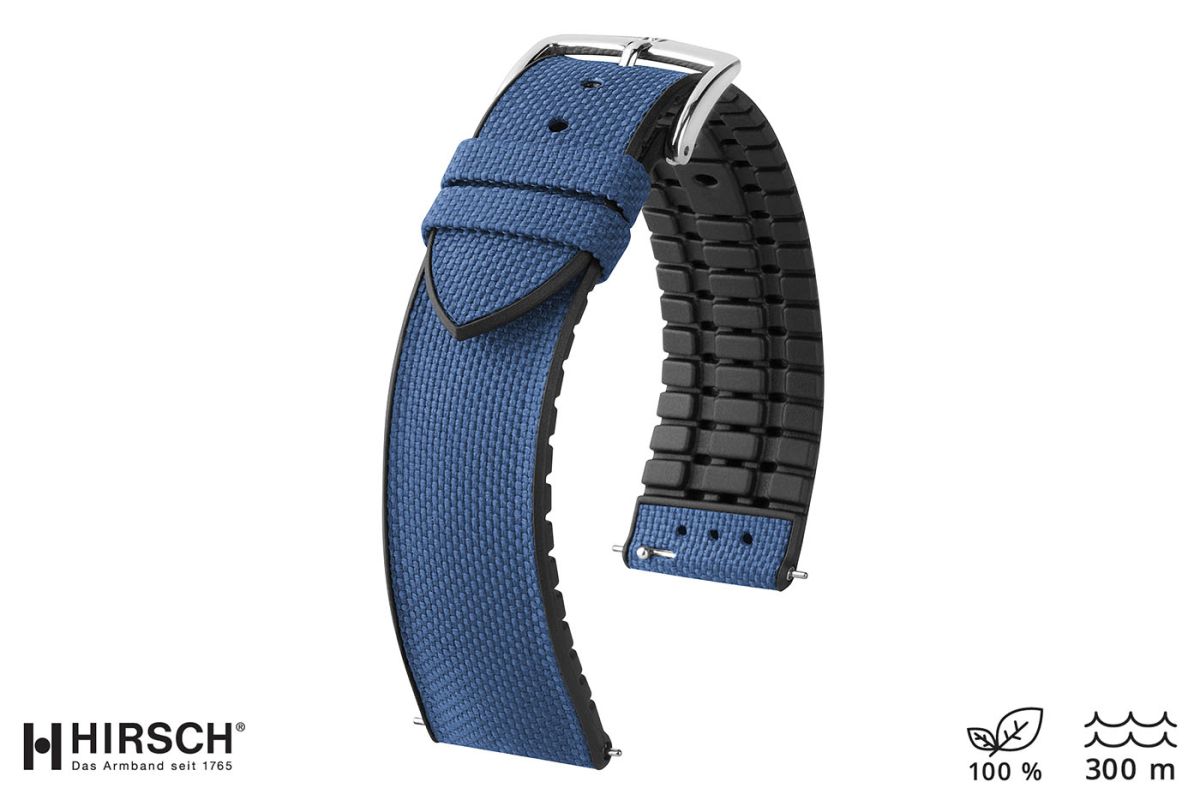 Blue recycled canvas NEW Arne HIRSCH watch bracelet (waterproof)