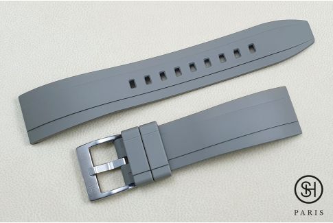 Grey Sports SELECT-HEURE FKM rubber watch strap, quick release spring bars (interchangeable)