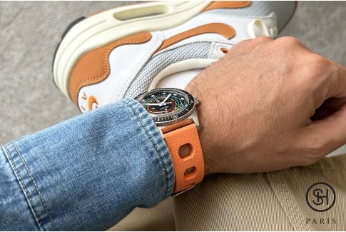 Bracelet montre caoutchouc FKM SELECT-HEURE Racing Orange (dit aussi "Tropic"), montage pompes rapides (interchangeable)