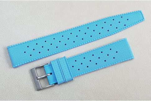 Aqua Blue Tropic SELECT-HEURE FKM rubber watch strap, quick release spring bars (interchangeable)