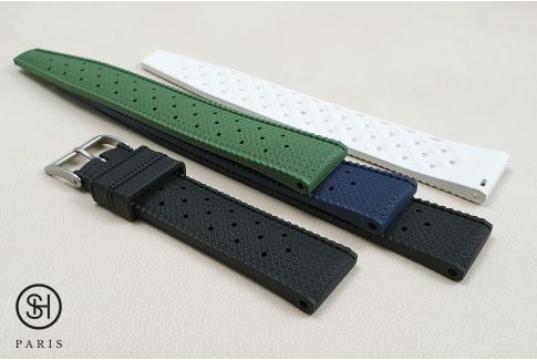 Khaki Beige Tropic SELECT-HEURE FKM rubber watch strap, quick release spring bars (interchangeable)