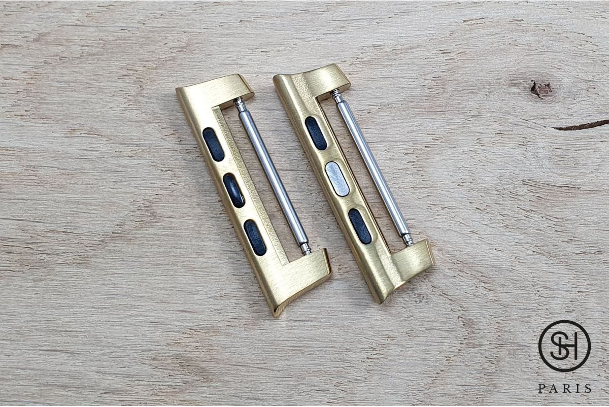 Strap Adapters for Apple Watch Series 7, 8, 9, 10 & Ultra - Yellow Gold Stainless Steel