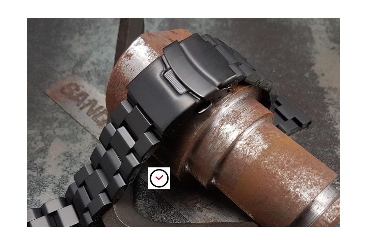 black stainless steel watch strap