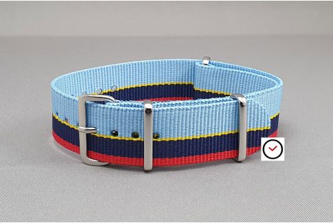 Peugeot Talbot Racing G10 NATO watch strap - Blue, Red, Yellow
