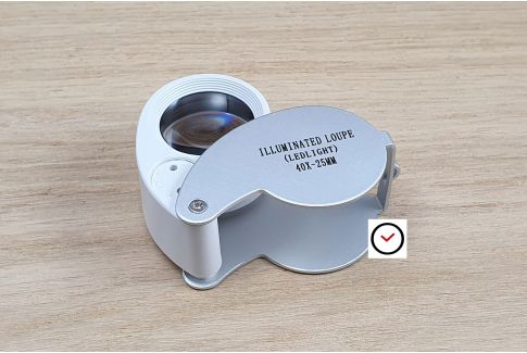 LED lighting pocket Triplet magnifier x40