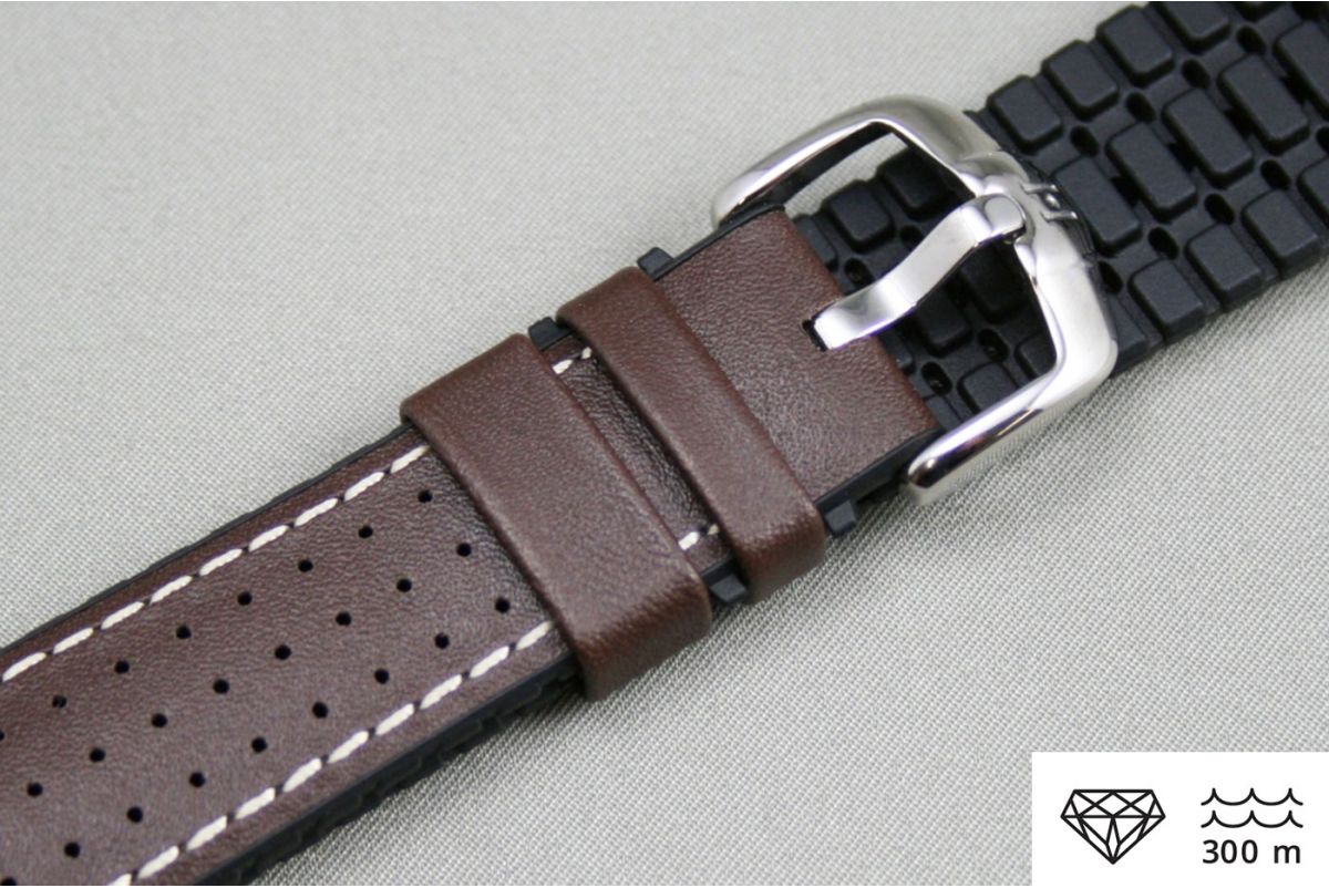 Bracelet montre HIRSCH Tiger Marron (étanche)