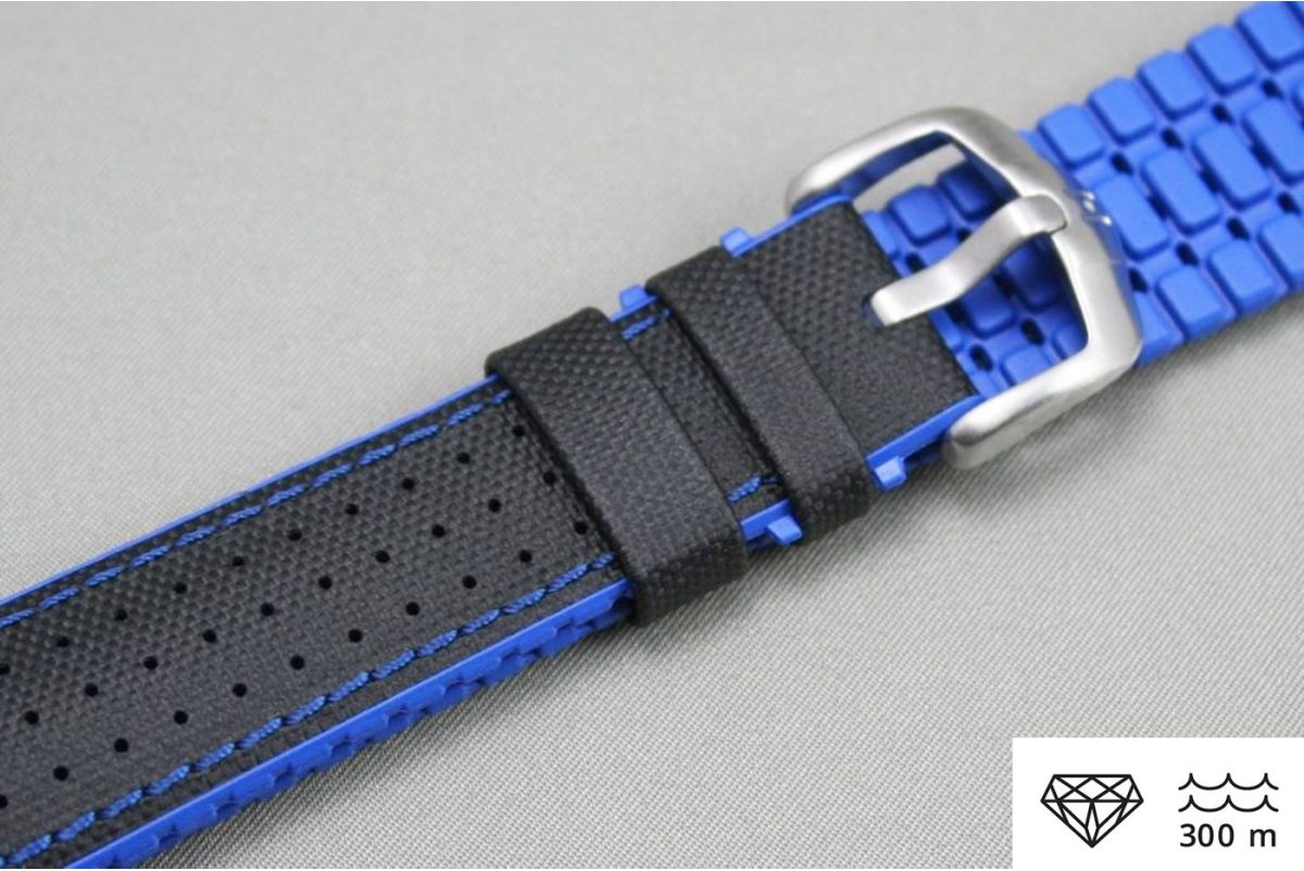 Black Blue Robby HIRSCH watch bracelet (waterproof)