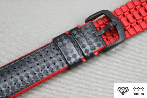 Bracelet montre HIRSCH Ayrton Noir Rouge (étanche)