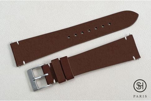 Bracelet montre cuir Nubuck SELECT-HEURE Cigare avec pompes rapides (interchangeable)