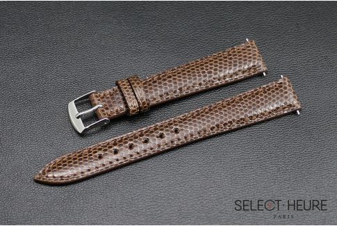 Bracelet montre Lézard véritable SELECT-HEURE Châtaigne pour femmes, pompes rapides (interchangeable)